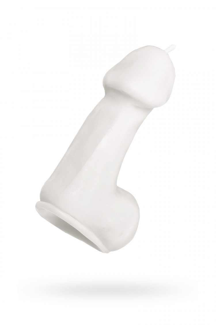 Белая свеча в форме пениса - 47 гр. 
