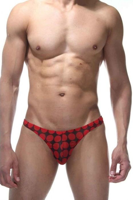 Мужские трусы-тонга в крупный горох 