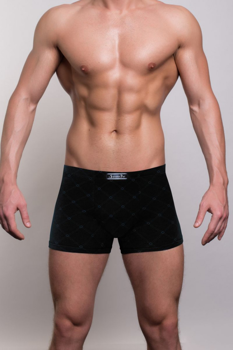 Мужские трусы-боксеры с узором в виде крупной сетки 