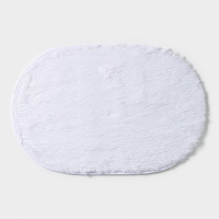 Белый овальный коврик для ванной «Пушистик»