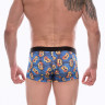 Синие мужские трусы-боксеры с разноцветным принтом