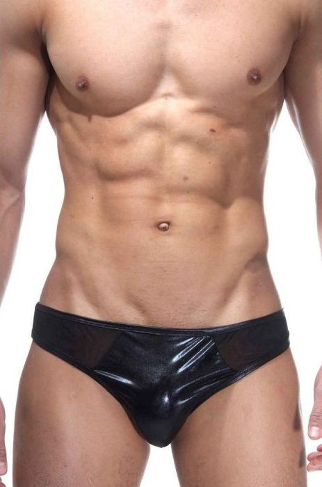 Низкие трусы-слипы из блестящей ткани 