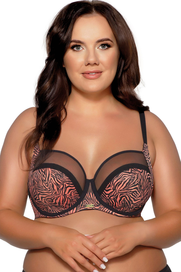 Бюстгальтер с мягкими чашками и тигриным принтом 