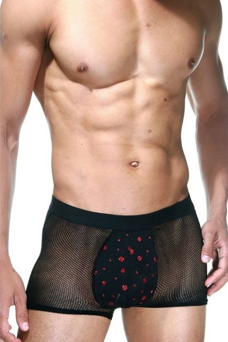 Черные сетчатые мужские боксеры 