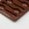 Форма для украшений Доляна «Ложечки», силикон, 18×12×1,2 см, 6 ячеек (9,8×2,3 см), цвет коричневый