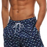 Темно-синие пляжные шорты с акулами