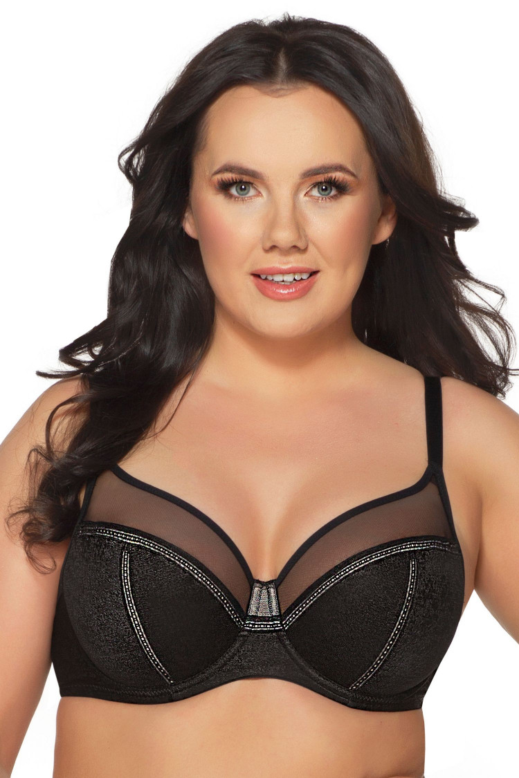 Бюстгальтер с мягкими чашками и серебристым декором 