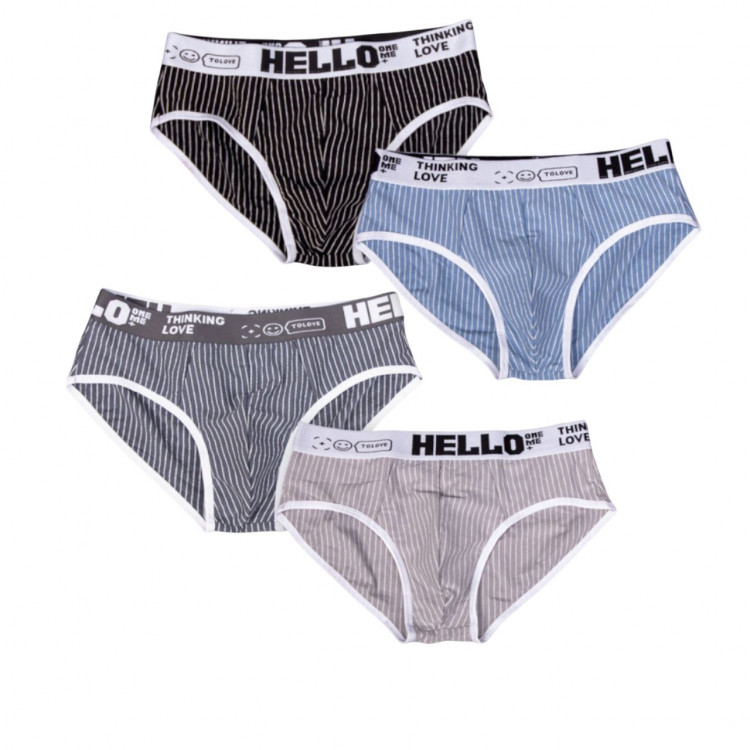Набор из 4 мужских трусов-брифов в тонкую полоску 