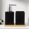 Черный набор аксессуаров для ванной комнаты Square из 3 предметов