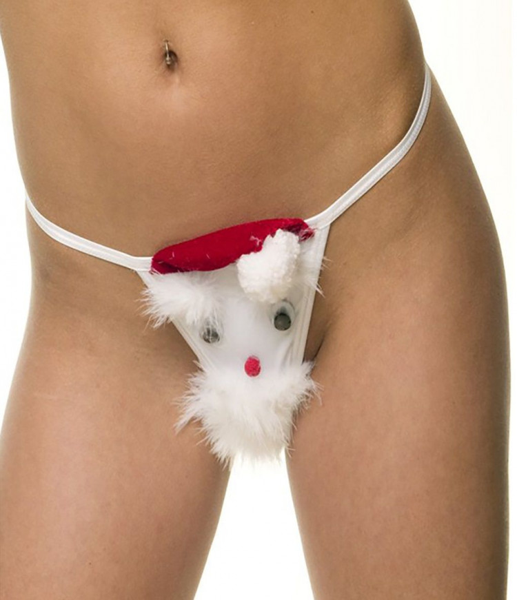 Игривые трусики-стринги в новогоднем стиле 