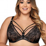 Соблазнительный бюстгальтер с мягкой чашкой +size и декоративными бретелями