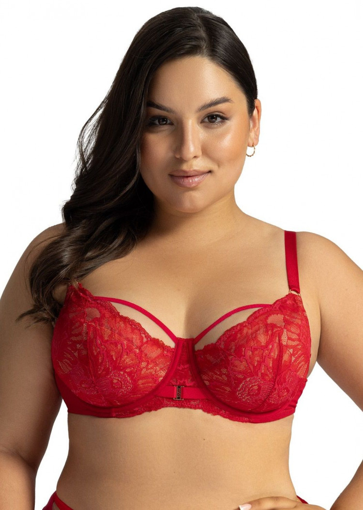 Красный бюстгальтер с шитыми чашками Grace 