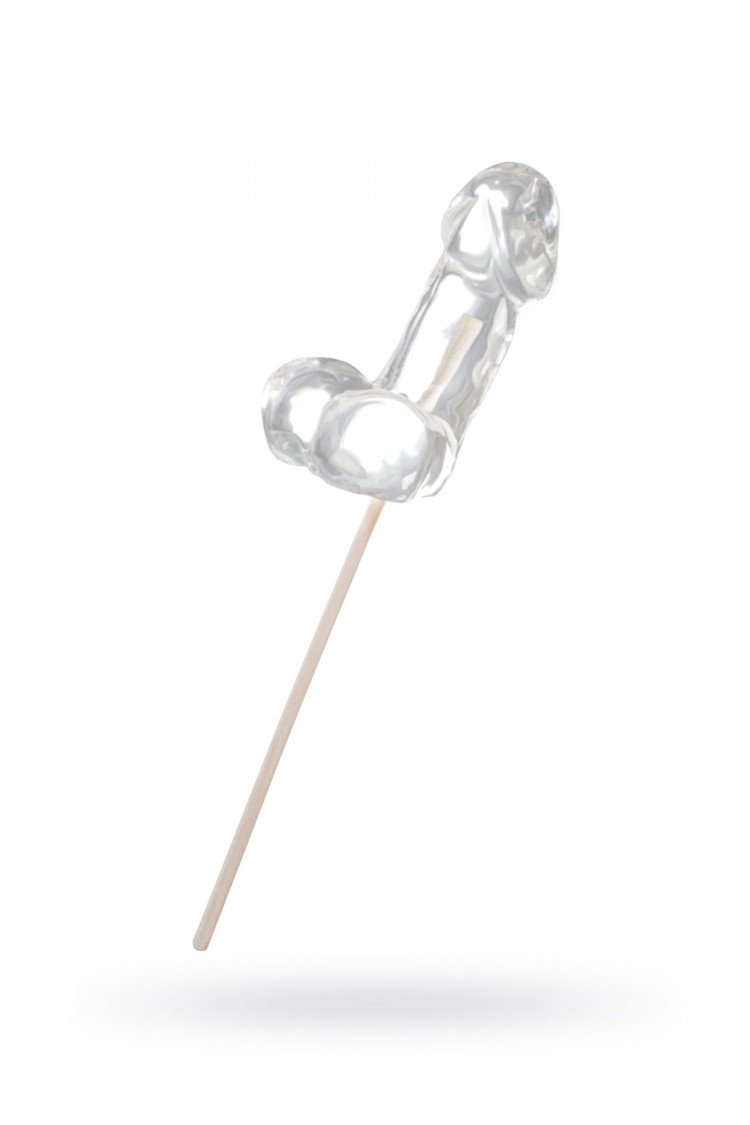 Прозрачный леденец в форме фаллоса со вкусом пина колада - 80 гр. 