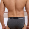 Темно-серые мужские трусы-брифы с вырезом