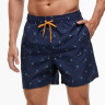 Темно-синие мужские пляжные шорты с принтом в виде пальм