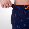 Темно-синие мужские пляжные шорты с принтом в виде пальм