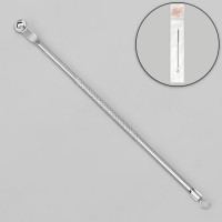 Серебристая двусторонняя косметологическая ложка «Уно» - 12,5 см.