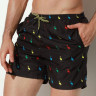 Мужские пляжные шорты с принтом в виде цветных фламинго