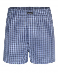 Синие хлопковые трусы-боксеры +size в клетку