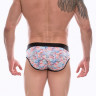 Мужские трусы-брифы с разноцветным принтом в виде штампов
