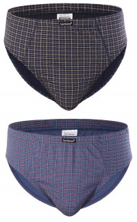 Комплект из двух хлопковых клетчатых трусов-слипов