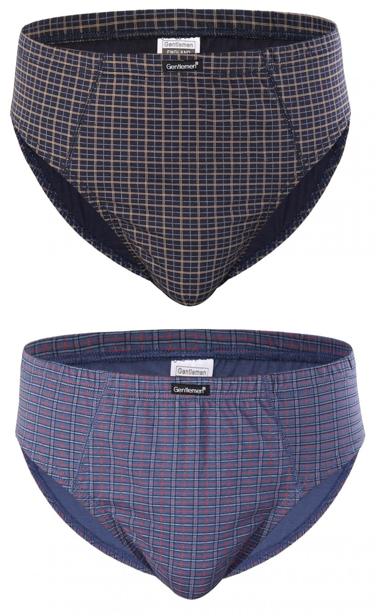 Комплект из двух клетчатых трусов-слипов plus size 