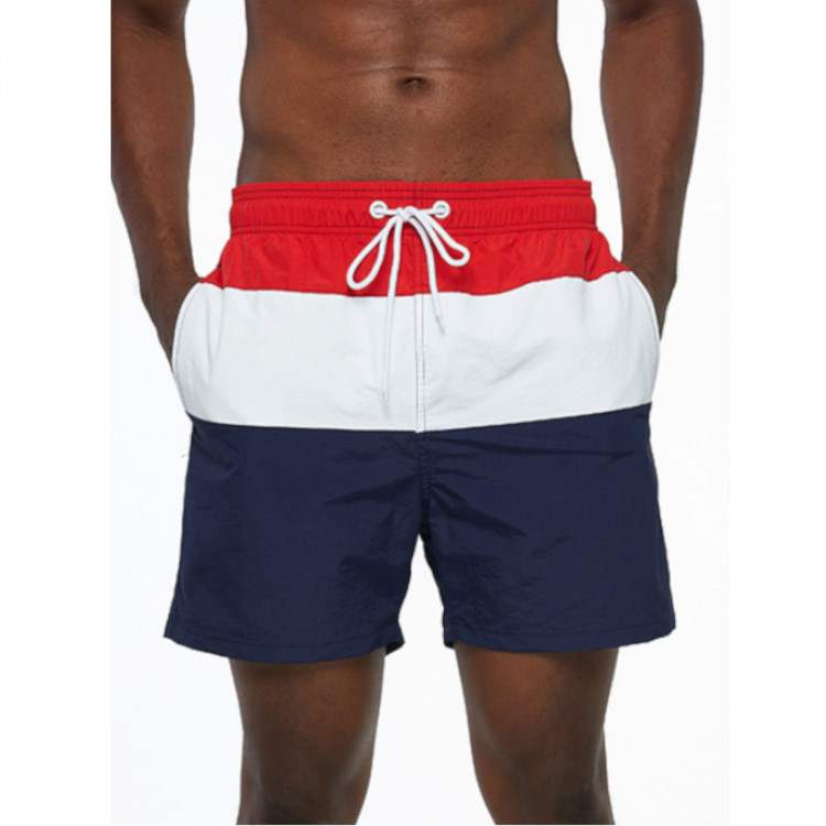 Трехцветные мужские шорты для пляжа 