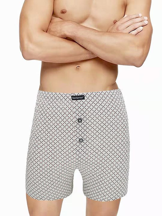 Хлопковые мужские трусы-боксеры с рисунком-сеткой 