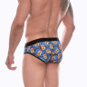 Синие трусы-брифы с разноцветным принтом Don Moris