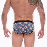 Синие трусы-брифы с разноцветным принтом Don Moris