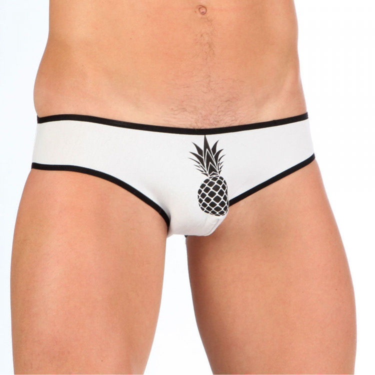 Набор из 3 эротических трусов-слипов с принтом-ананасом 