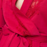 Женский халат-кардиган с отделкой кружевом