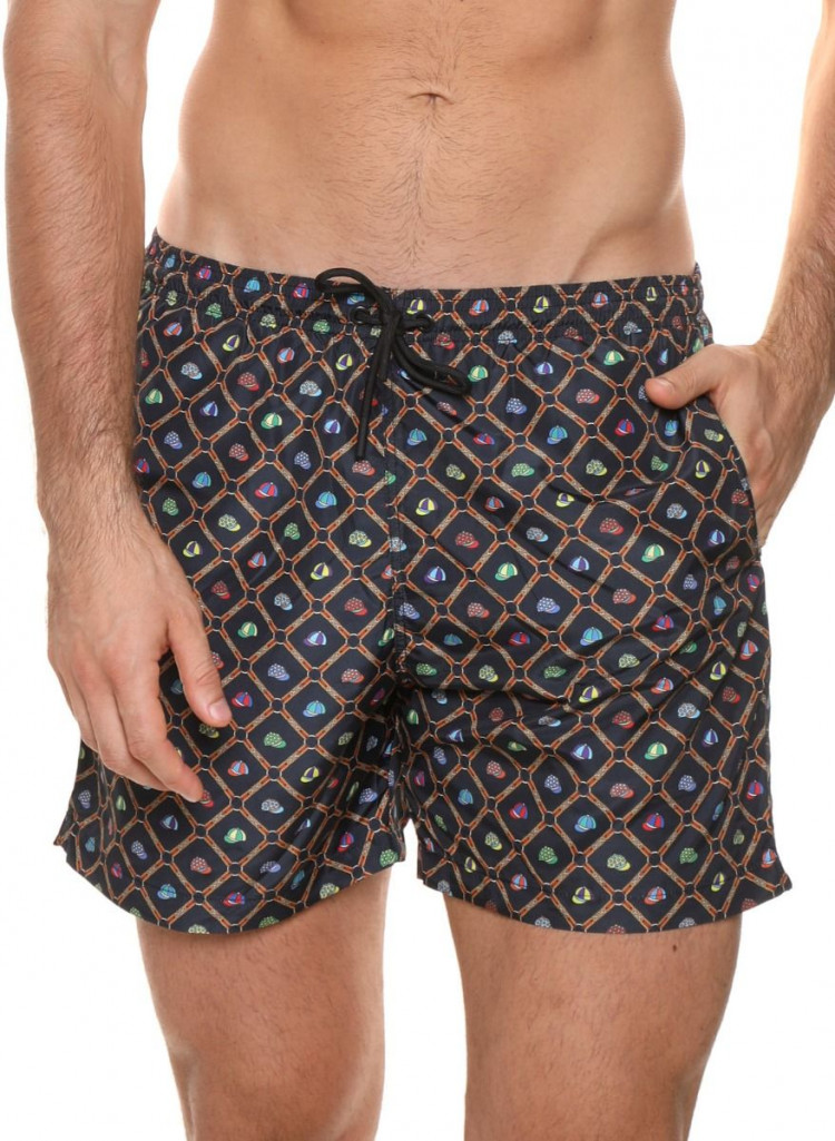 Мужские пляжные шорты с принтом в виде кепок 