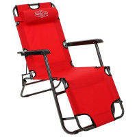 Красное кресло-шезлонг Maclay с подголовником (153х60х30 см)