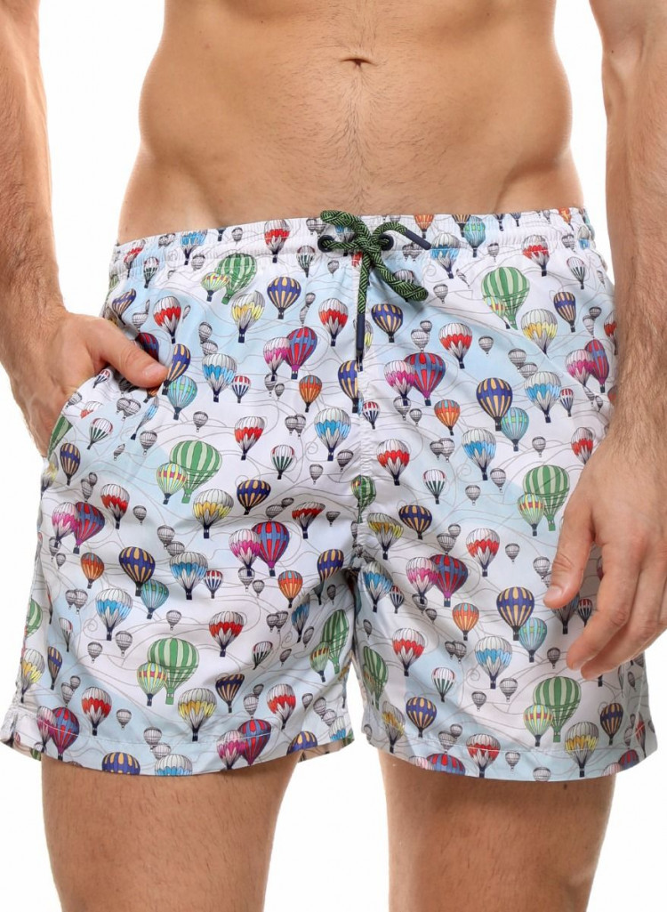 Мужские пляжные шорты с принтом в виде воздушных шаров 