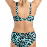 Бирюзовый купальный бюстгальтер с леопардовым принтом