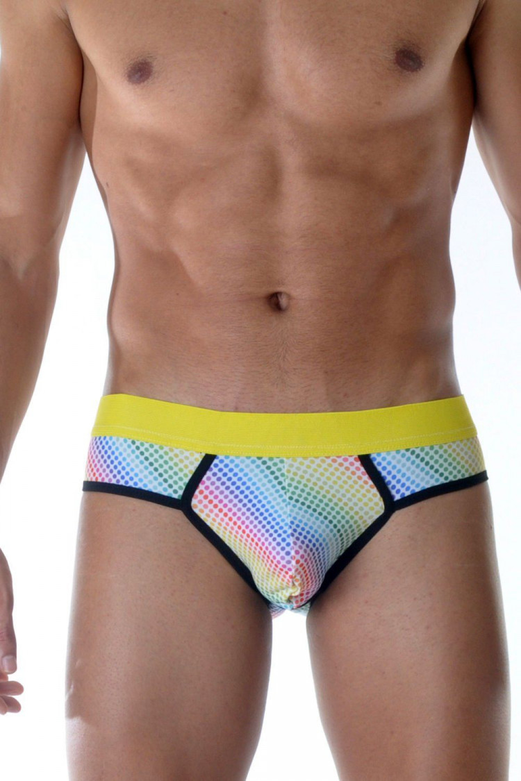 Мужские трусы-слипы в разноцветный горох 