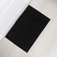 Черный придверный влаговпитывающий коврик без окантовки (37х57 см)