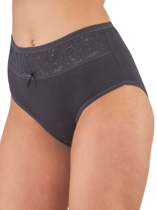 Женские трусы-макси plus size с кружевом на поясе 