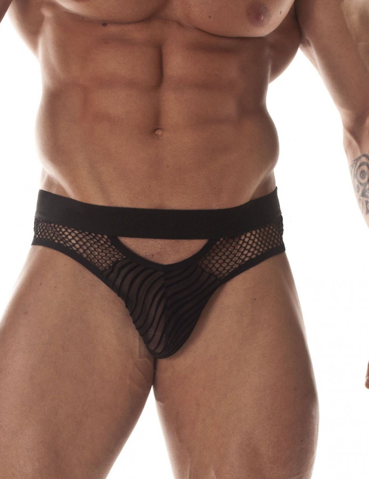 Сексуальные полупрозрачные трусы-слипы с сетчатыми вставками 
