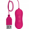 Розовая, рельефная, работающая от USB вибропуля Fun
