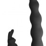 Черная вибронасадка для двойного проникновения Naughty Bunny - 17 см.