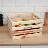 Деревянный ящик для овощей и фруктов с ручками (40х33х23 см)