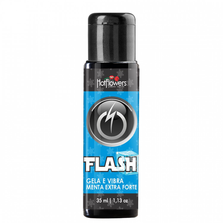 Стимулирующий гель Flash Menta Extra Forte с ароматом мяты и эффектом вибрации - 35 мл. 
