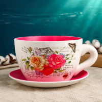 Горшок в форме чашки с розами «Блум»