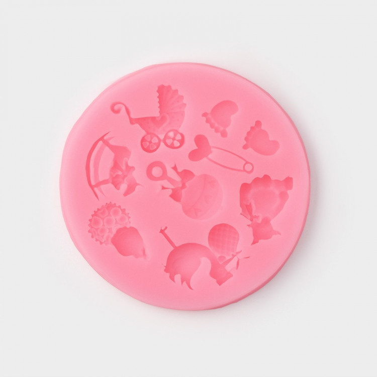 Молд Доляна «Для новорождённого», силикон, d=7,5 см, цвет розовый 