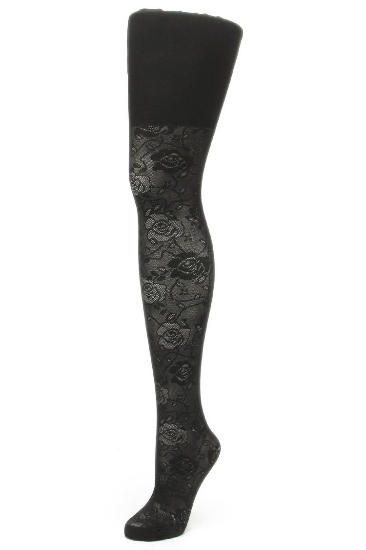 Корректирующие колготки с рисунком в виде роз 