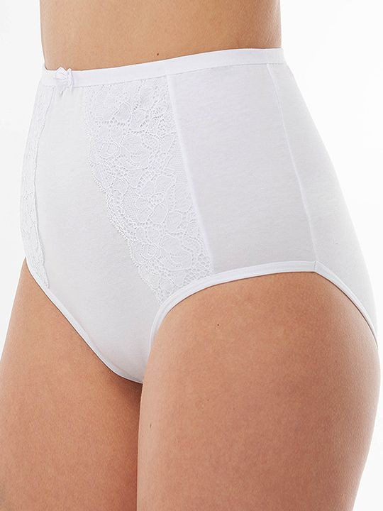 Трусики-макси с кружевными вставками спереди 
