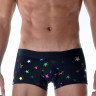 Черные мужские трусы-боксеры с разноцветными звездами