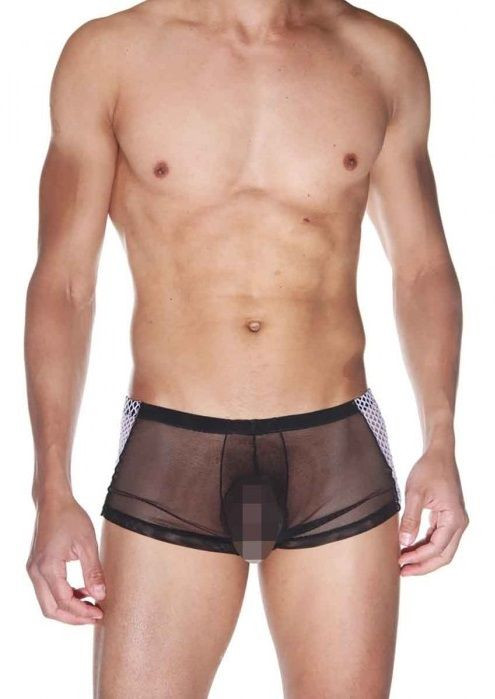 Мужские трусы-боксеры из полупрозрачной сетки 